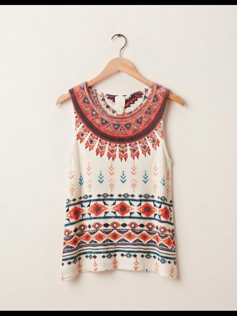 Blu Pepper Aztec Boho Knit Tank Top - Lg